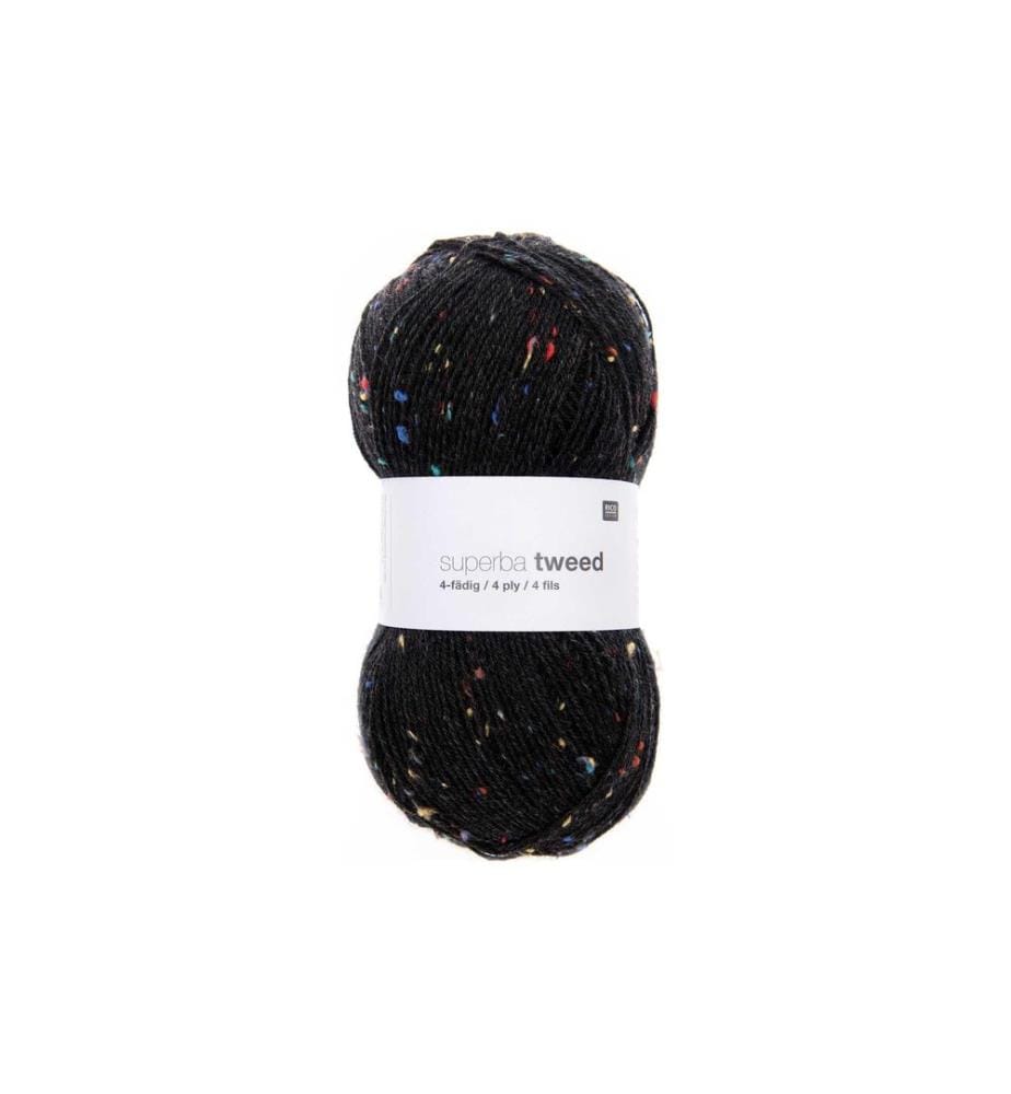 Rico Design Wolle Soft Tweed für Socken 4-fädig, 100 g, Schwarz