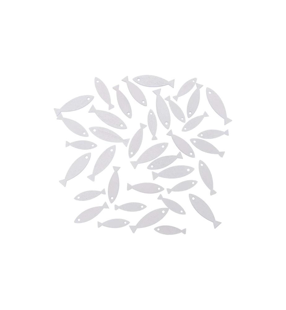 Rico Design Décoration à parsemer poisson blanc 36 pièces