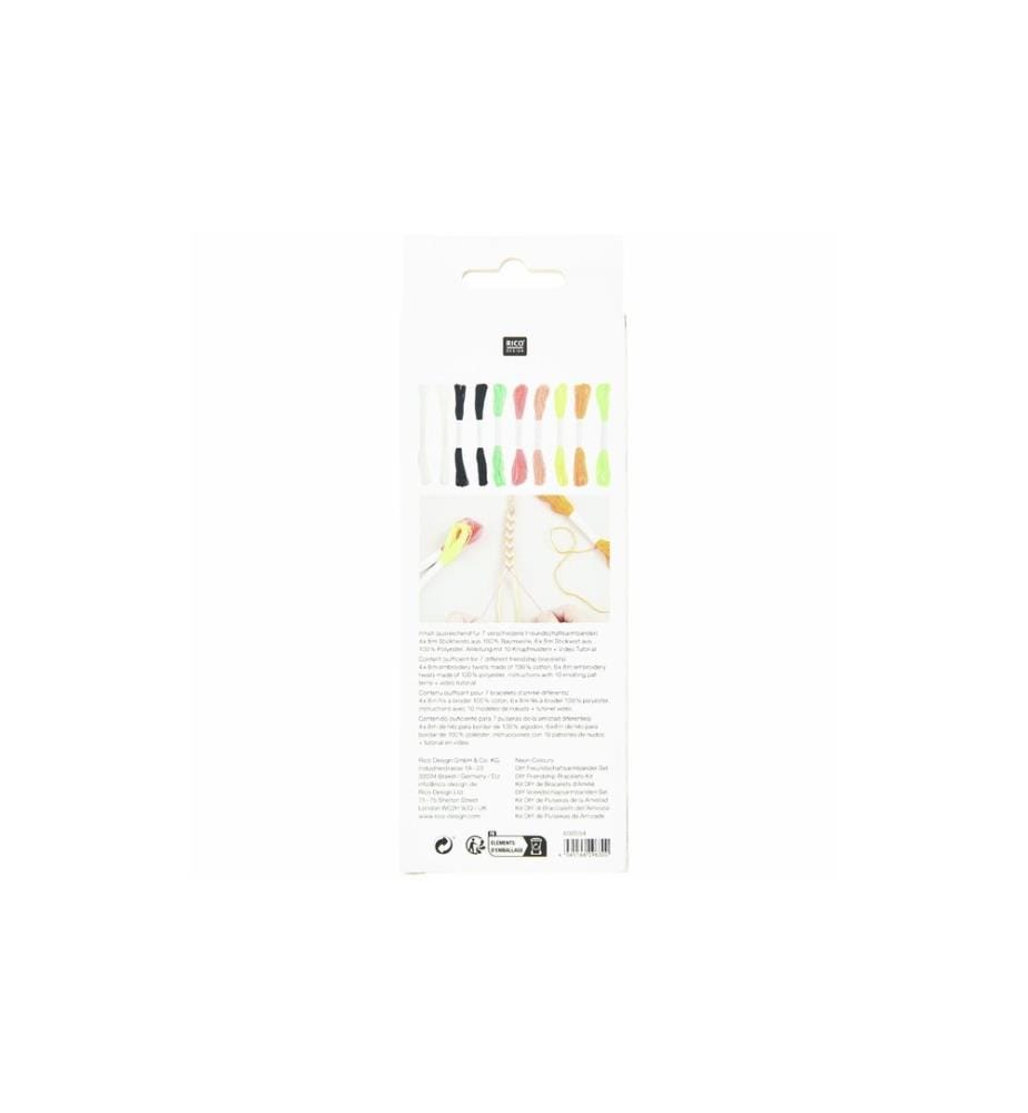 Rico Design Kit bracelets d'amitié DIY Couleurs Néon