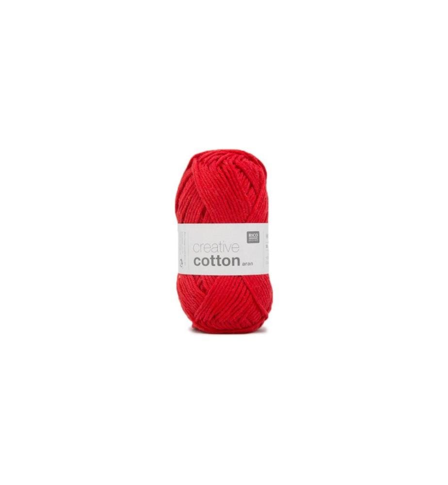 Rico Design Wolle Creative Cotton Aran 50 g, Rot