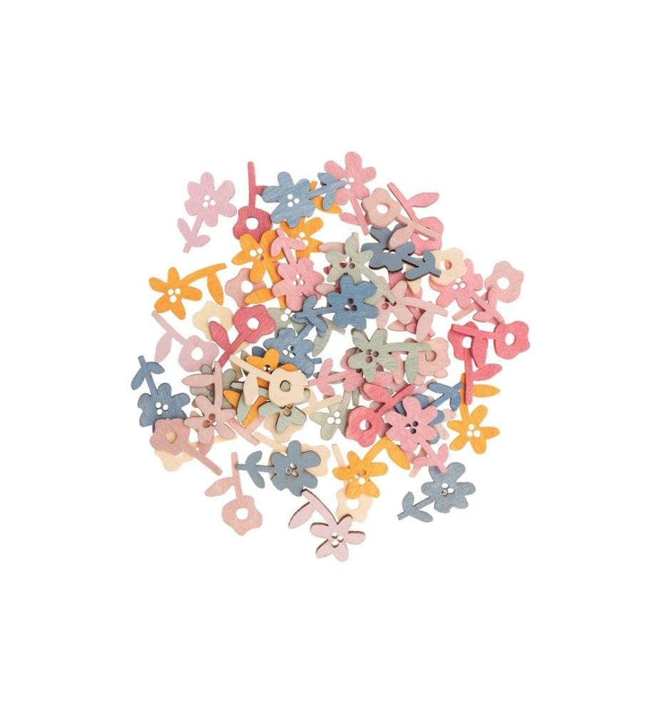 Rico Design Streudeko Blume 48 Stück, Mehrfarbig