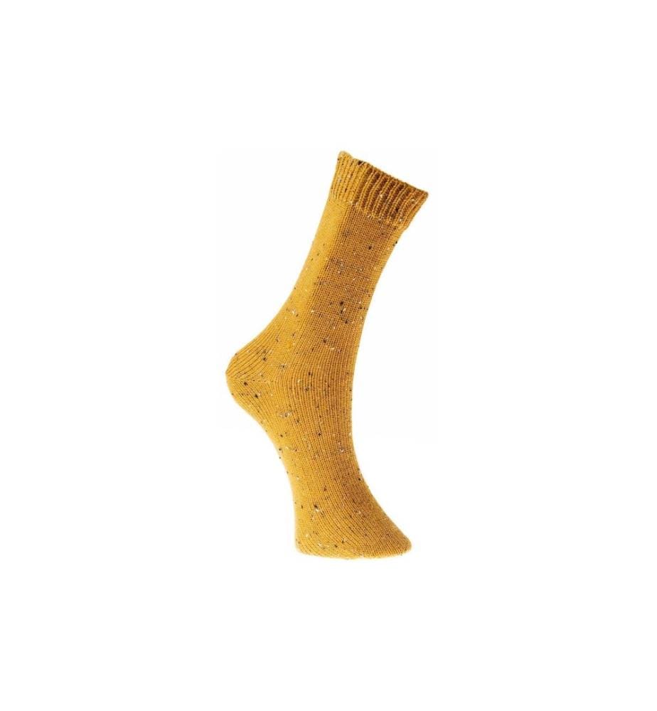 Rico Design Wolle Soft Tweed für Socken 4-fädig, 100 g, Senfgelb