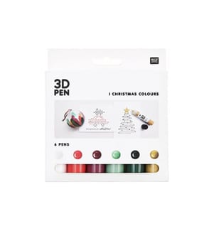 Rico Design Bastelfarbe 3D Pen Weihnachten 6 x 27 ml