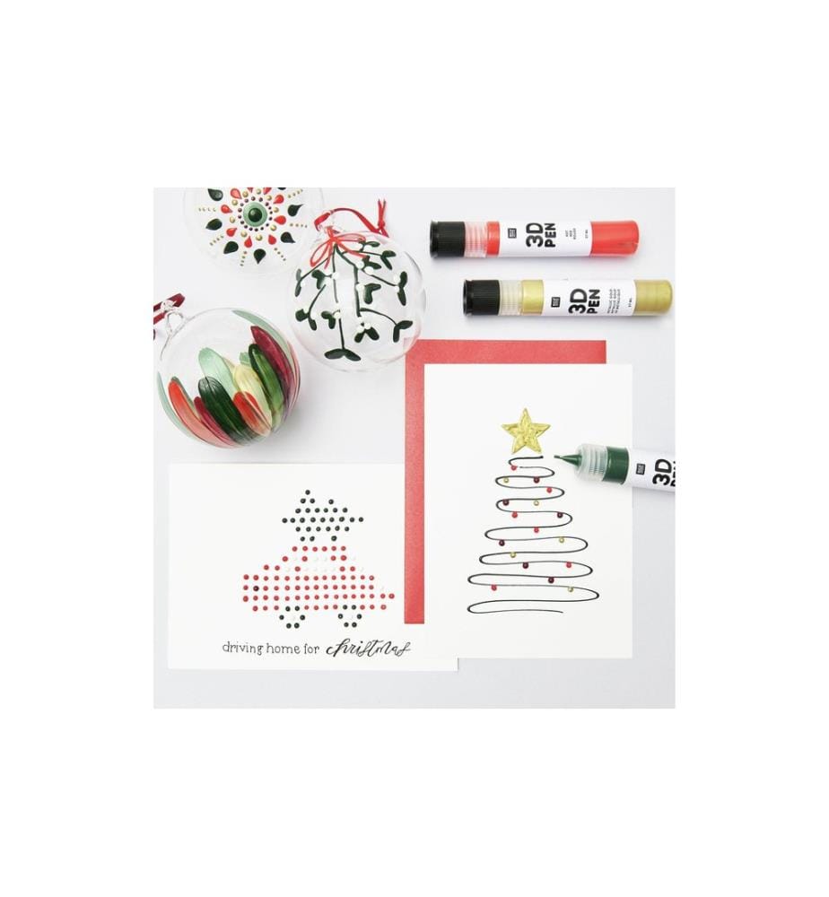 Rico Design Bastelfarbe 3D Pen Weihnachten 6 x 27 ml