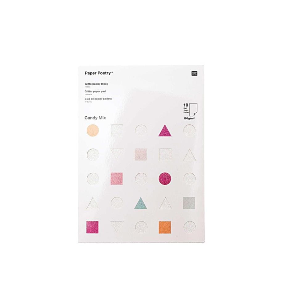 Papier pailleté Rico Design Paper Poetry Candy Mix 10 feuilles