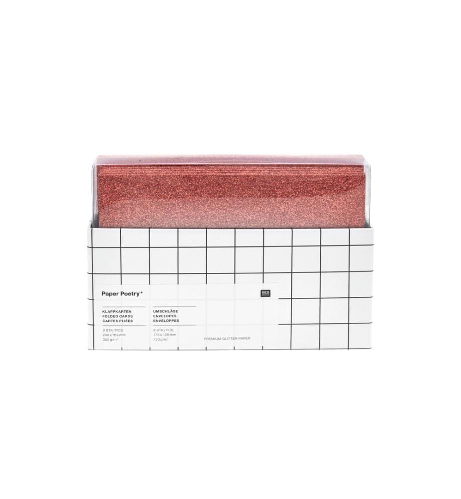 Rico Design set di carte Glitter rosso