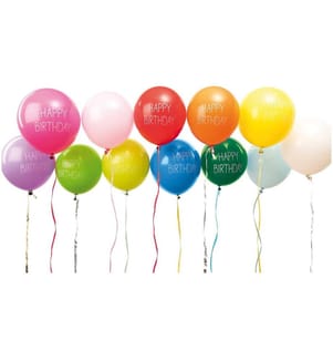 Rico Design Luftballon Happy Birthday Ø 30 cm, 12 Stück, Mehrfarbig