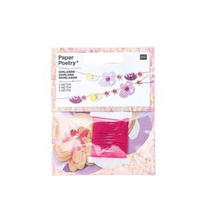 Rico Design Girlande Blumen 2 m, Rosa