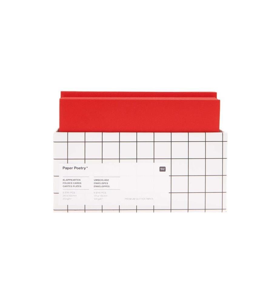 Rico Design Set di carte Glitter Rosso opaco