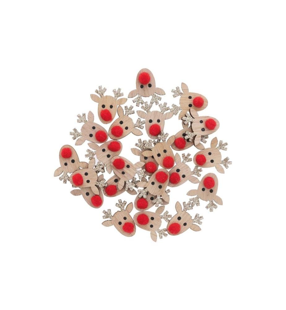 Decorazioni da spargere Rico Design Renna 24 pezzi, Naturale/Oro