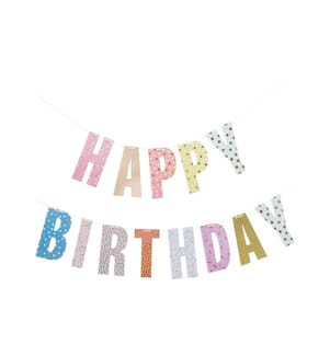 Rico Design Girlande Happy Birthday 3 m, Mehrfarbig