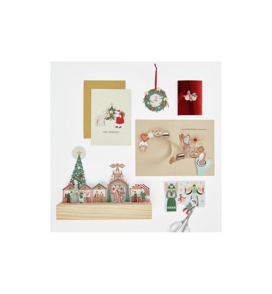 Rico Design Blocco carta decorativa Mercatino di Natale 22 fogli, 120-270 g/m²