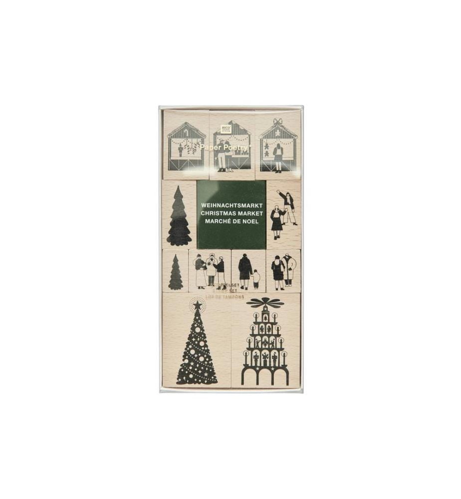 Rico Design Stempelset Weihnachtsmarkt 11 Stück