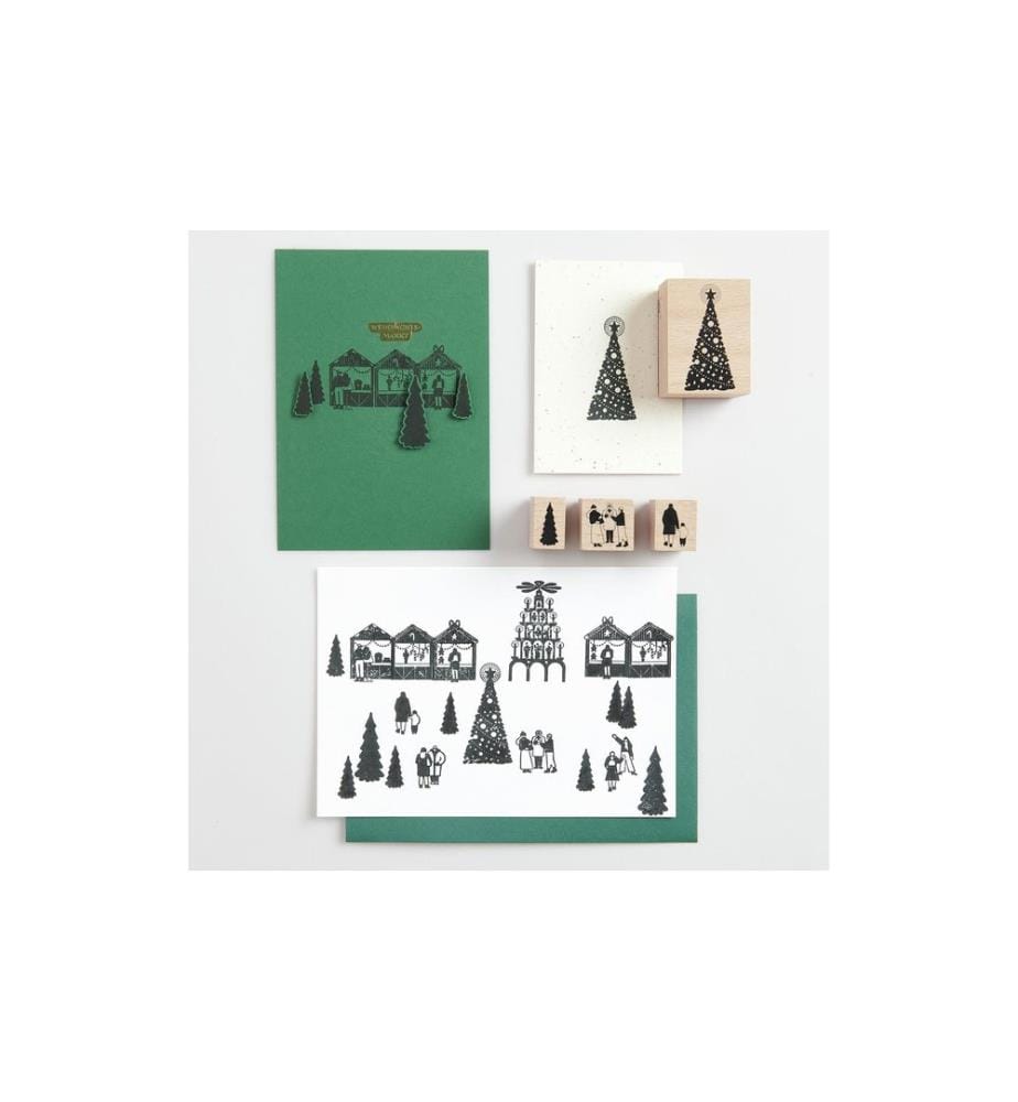 Rico Design Stempelset Weihnachtsmarkt 11 Stück