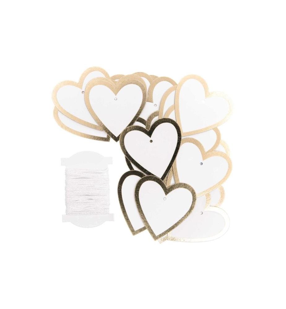 Rico Design Étiquettes cadeaux Coeur 24 pièces, Or