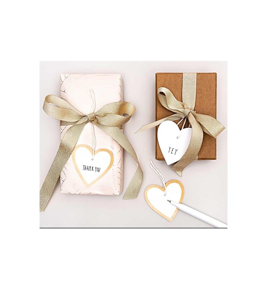 Rico Design Étiquettes cadeaux Coeur 24 pièces, Or