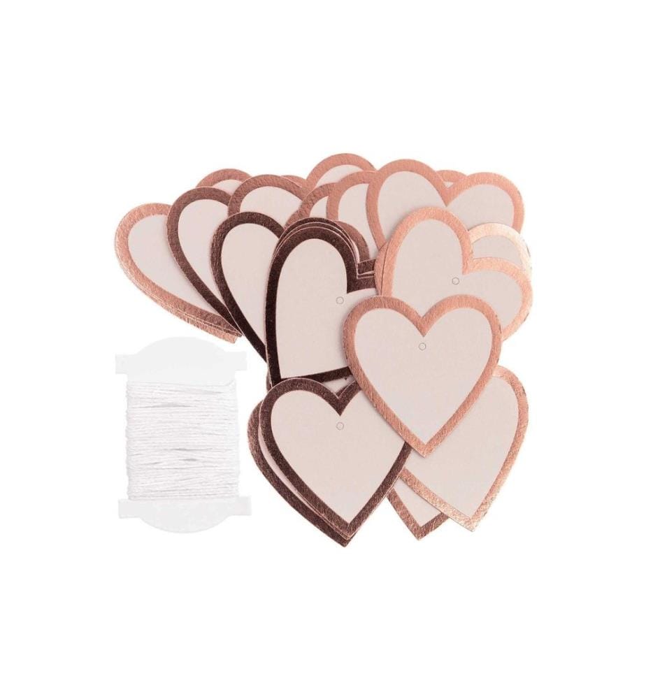 Étiquettes cadeaux Rico Design Coeur 24 pièces, rose