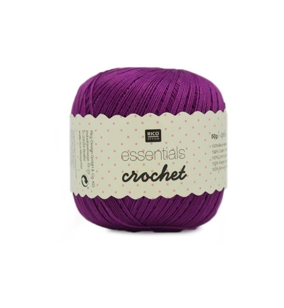 Rico Design Häkel- und Strickgarn Essentials Crochet 50 g, Lila