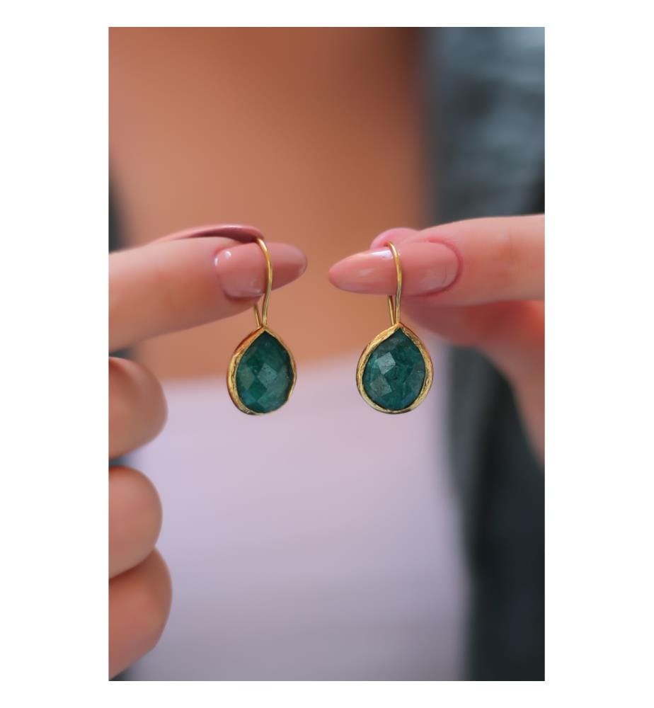 Boucles d'Oreilles Agate - Vert