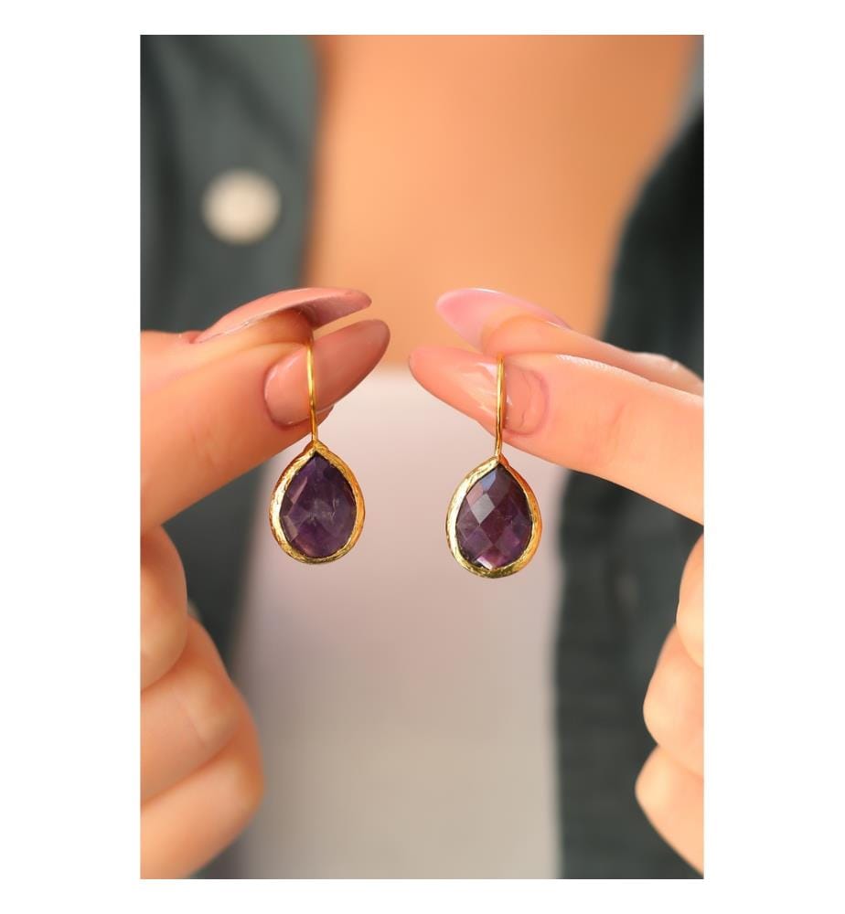 Boucles d'Oreilles Améthyste - Violet