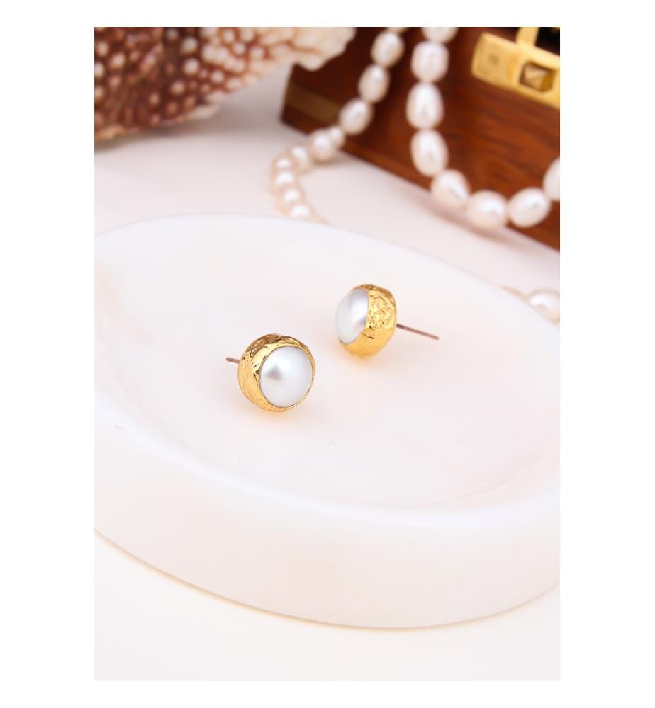 Boucles d'Oreilles Perles - Blanc