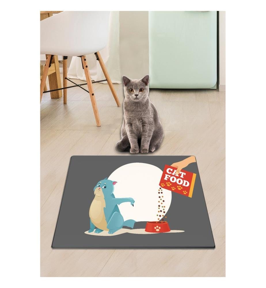 Katzenstreu-Matte „Cats Food“ – mehrfarbig