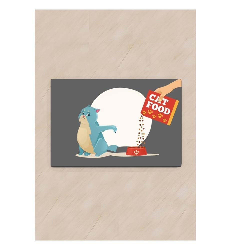 Katzenstreu-Matte „Cats Food“ – mehrfarbig