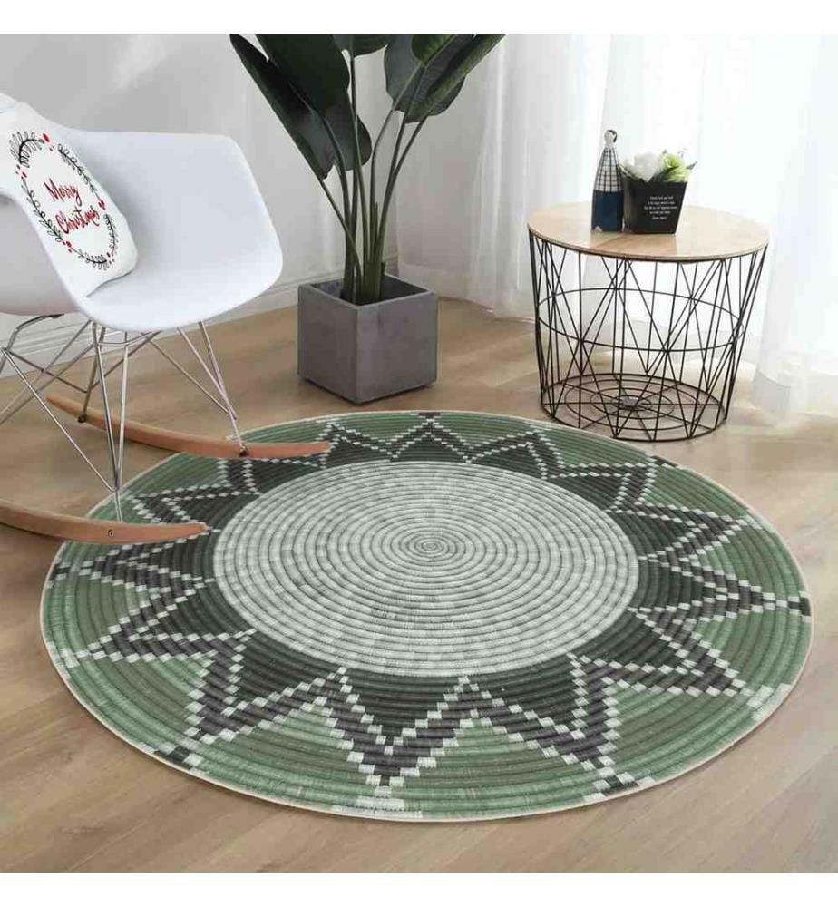 Teppich, grün, 70 % Baumwolle – 30 % Polyester – 110 x 110 cm