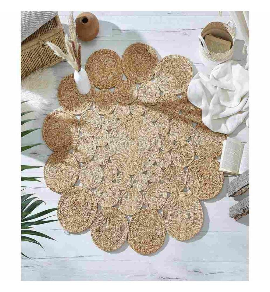 Tapis, naturel, 100 % jute, 90 x 90 cm