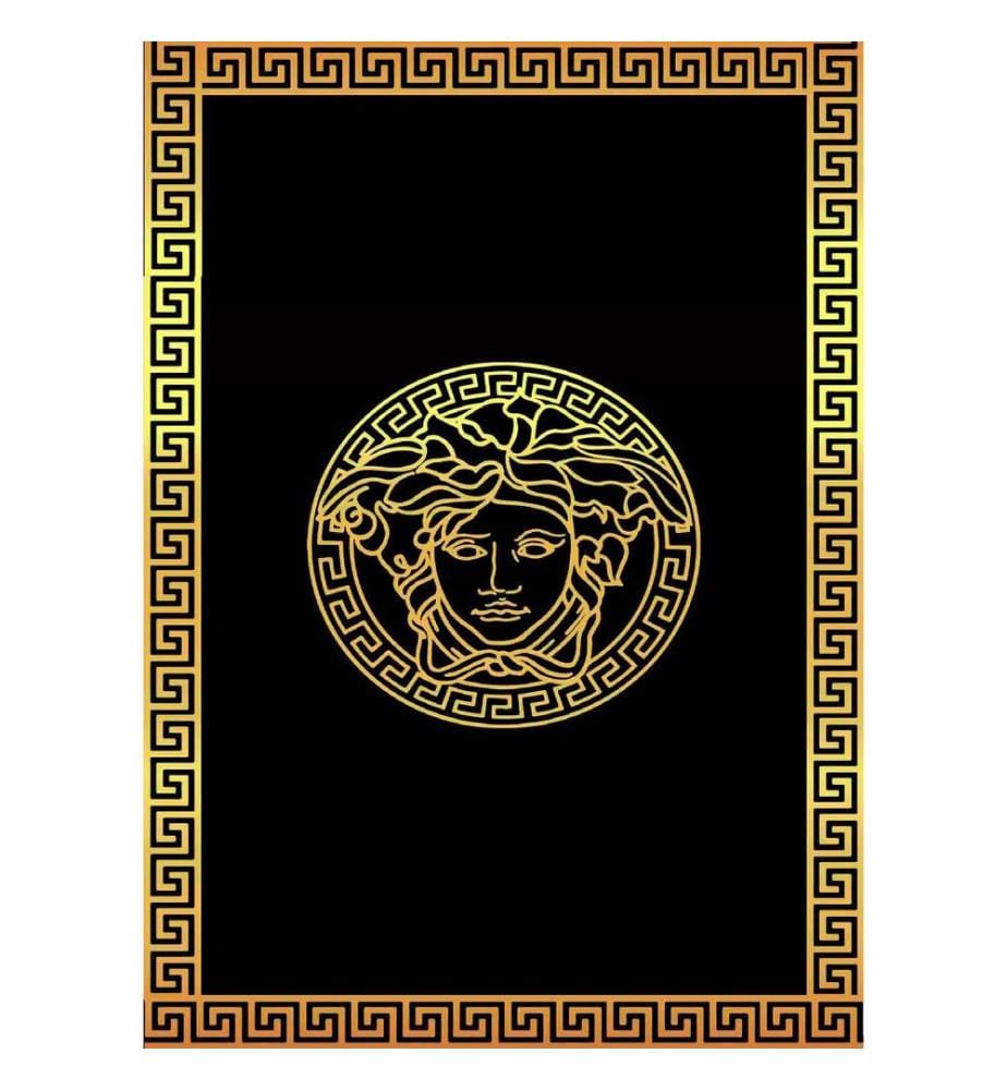 Teppich, Gold, Schwarz, 100% Polyester, 80 x 150 cm