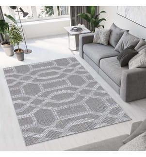 Teppich, 100 x 150, Grau, 70 % BAUMWOLLE / 30 % POLYESTER