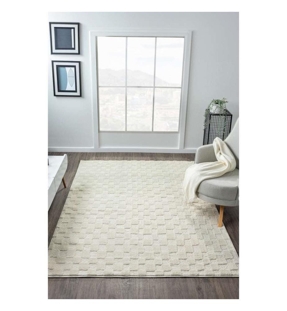 Tapis, crème, 100% polyester, 200 x 290 cm