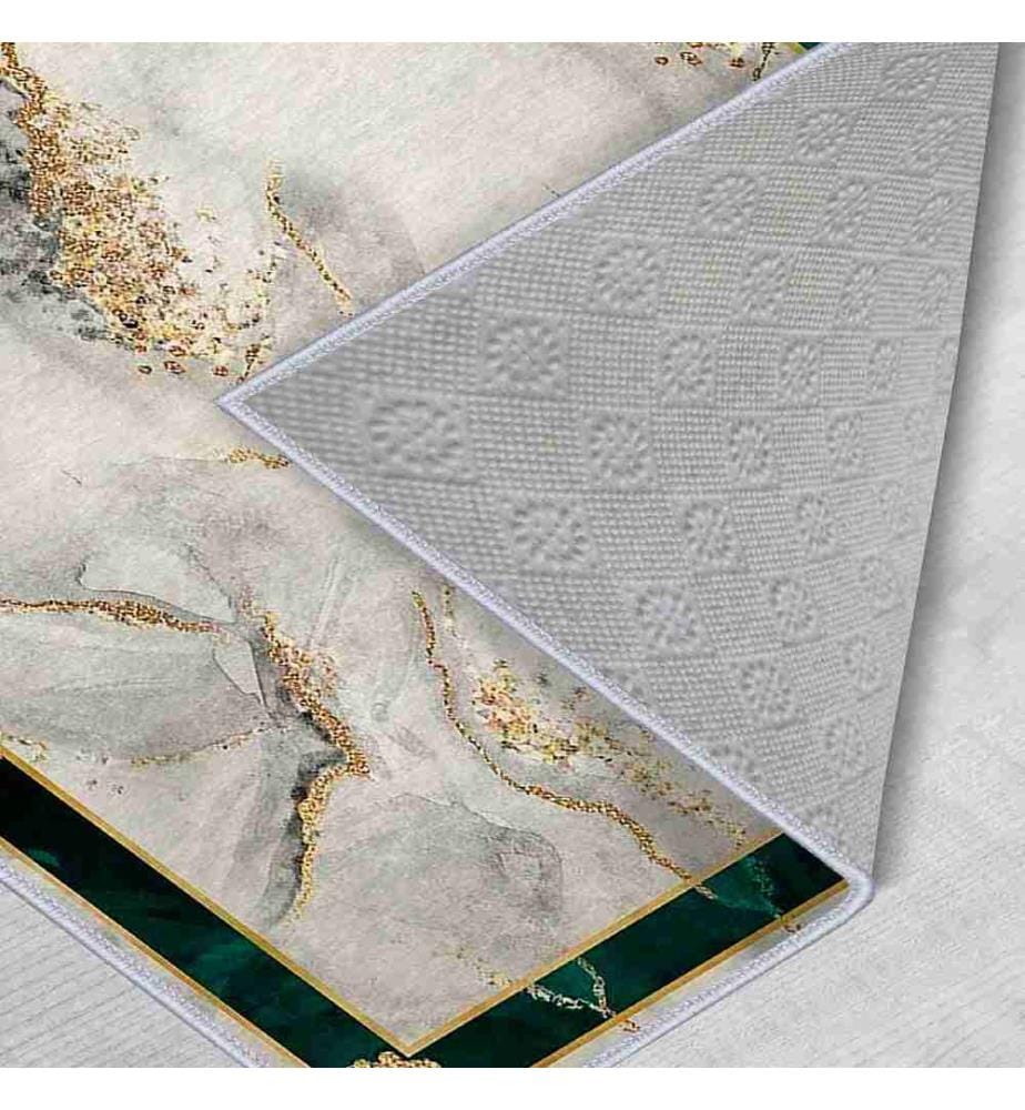 Teppich, Creme, Gold, Grün, 100% Polyester, 80 x 300 cm
