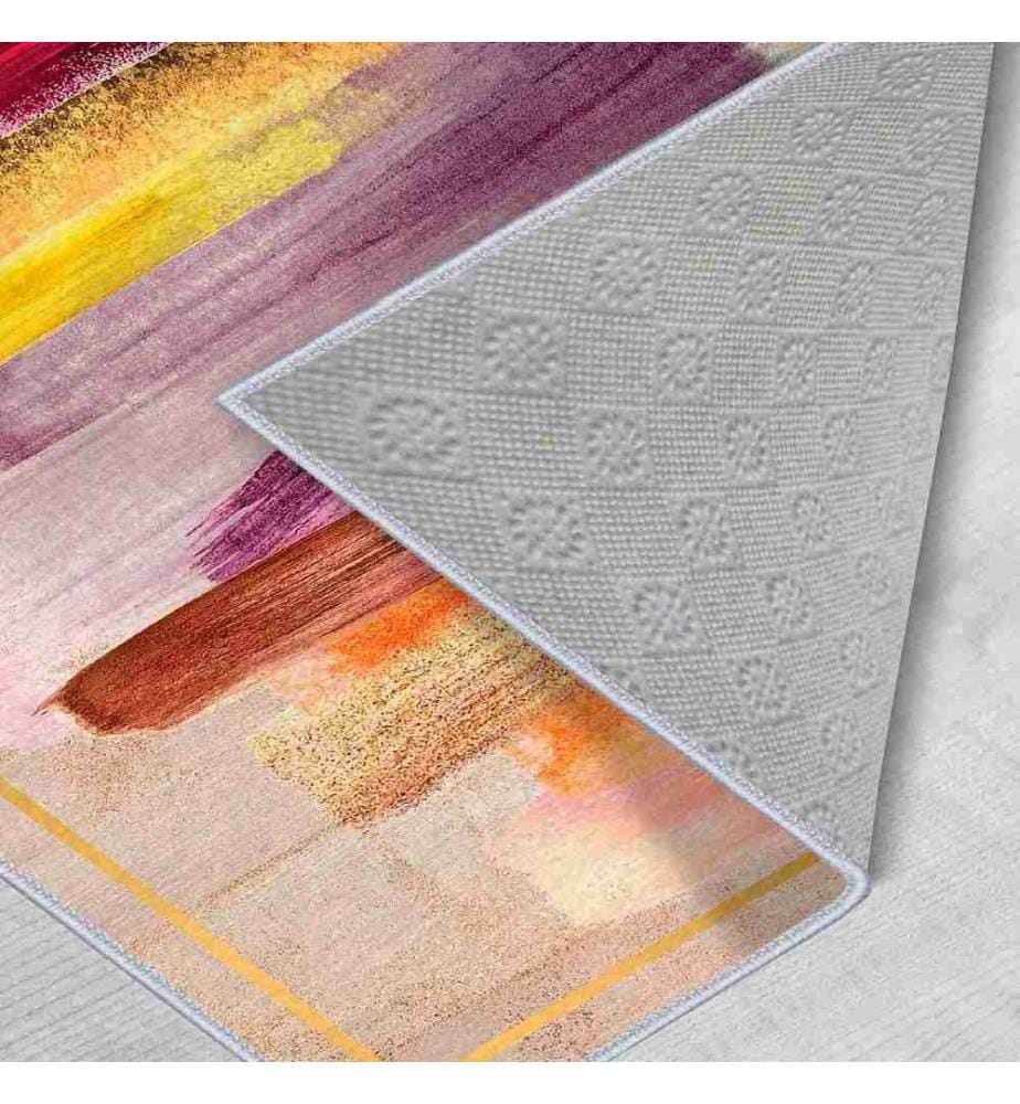 Teppich, Creme, Orange, Gelb, Fuchsia, 100% Polyester, 100 x 200 cm