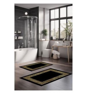 Ensemble de tapis de bain, 2 pièces, multicolore, 100 % POLYESTER