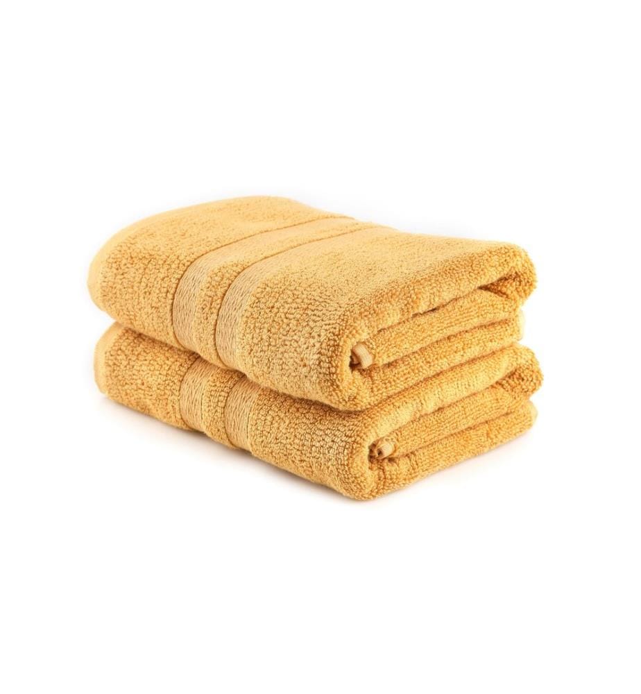 Set de serviettes de toilette, 2 pièces, Mustard