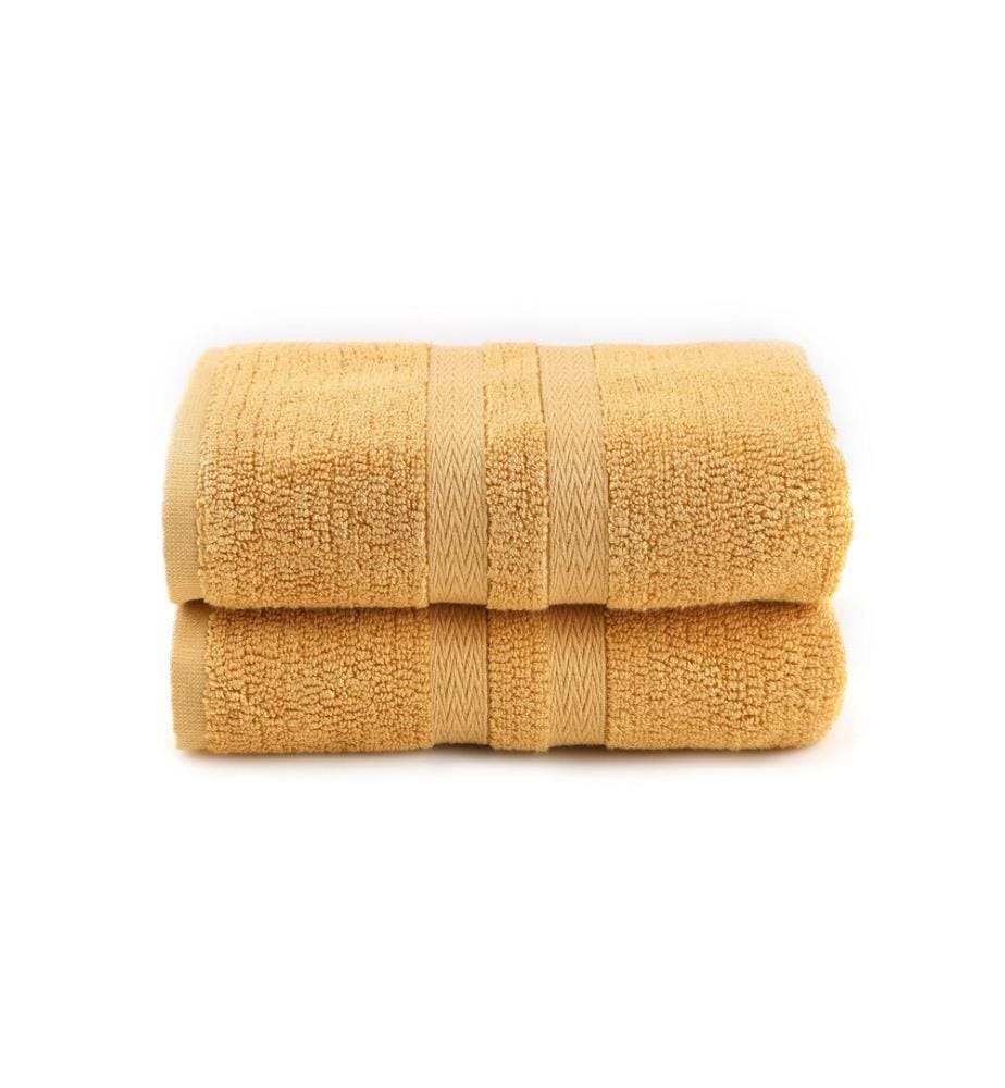 Set de serviettes de toilette, 2 pièces, Mustard