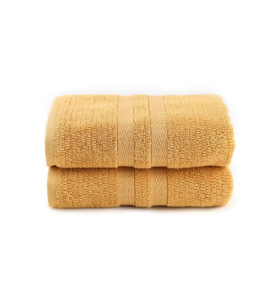Ensemble de serviettes de bain, 2 pièces, moutarde, 60% bambou 40% coton