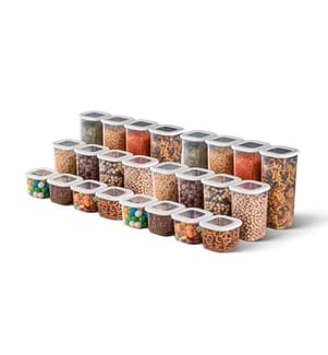 Lot de 24 Boîtes de Conservation - Blanc et Transparent