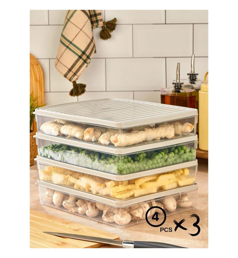 Aufbewahrungsboxen-Set (12 Stück) - Creme