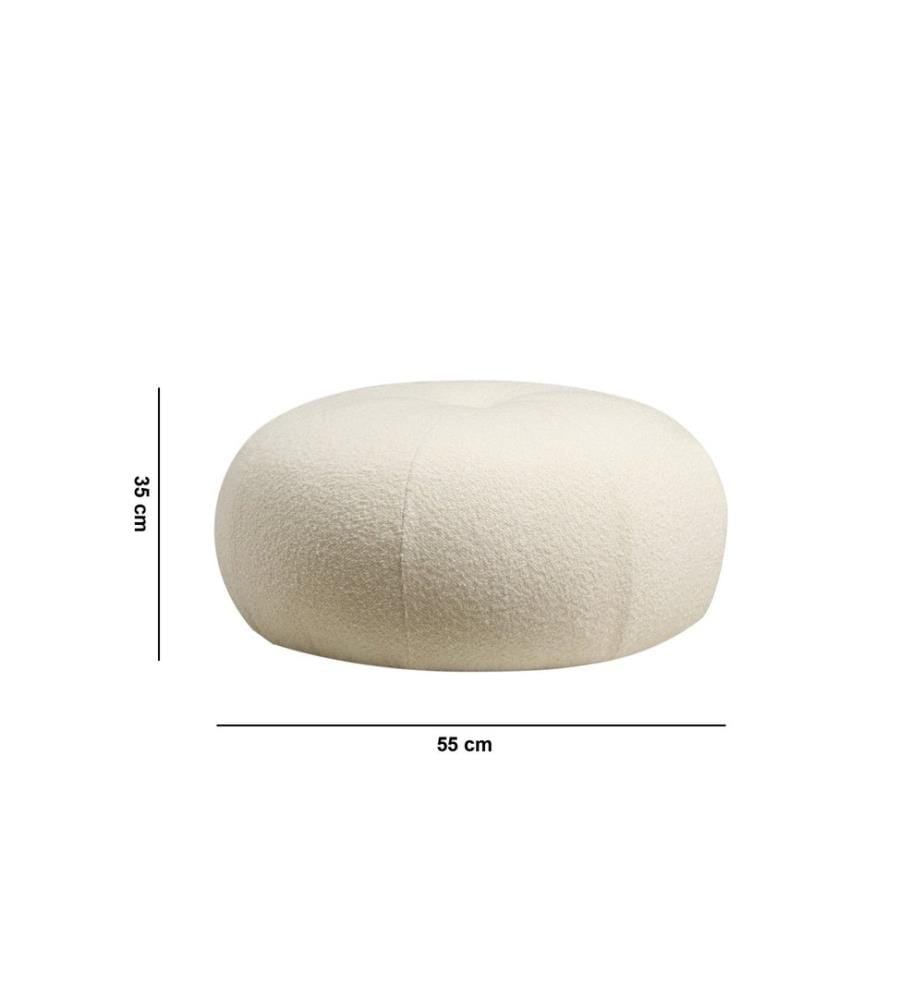 Bouclet,White, Klassische Sitzsäcke, Buchenholz Rahmen , Spanplatte