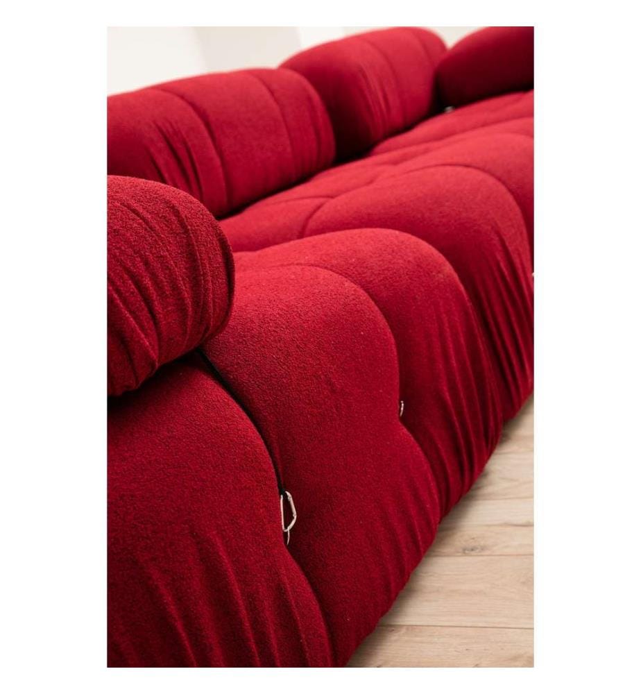 Canapé d'Angle, rouge, cadre en hêtre - aggloméré, tissu polyester