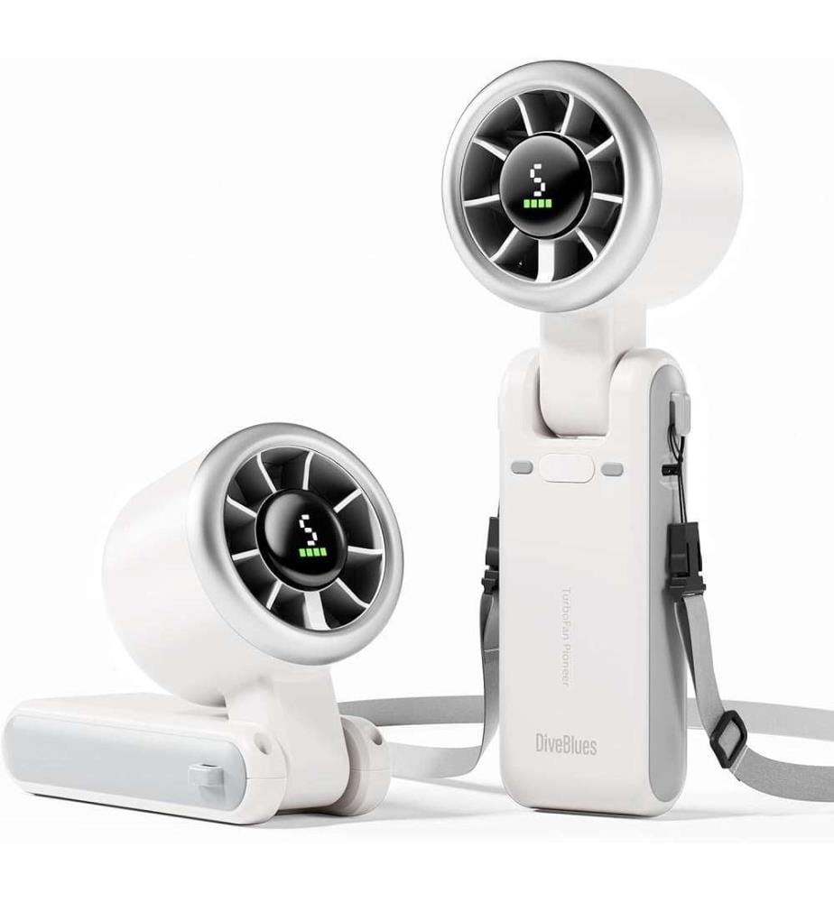 Tragbarer Hand-Turbo-Ventilator mit Akku 4000mAh - Weiss