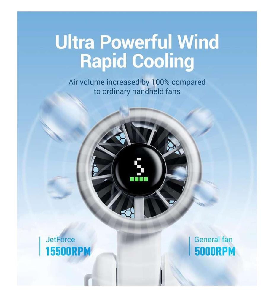 Tragbarer Hand-Turbo-Ventilator mit Akku 4000mAh - Weiss