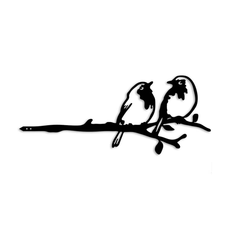 Dekoratives Objekt Vogel auf dem Zweig 06 - Schwarz