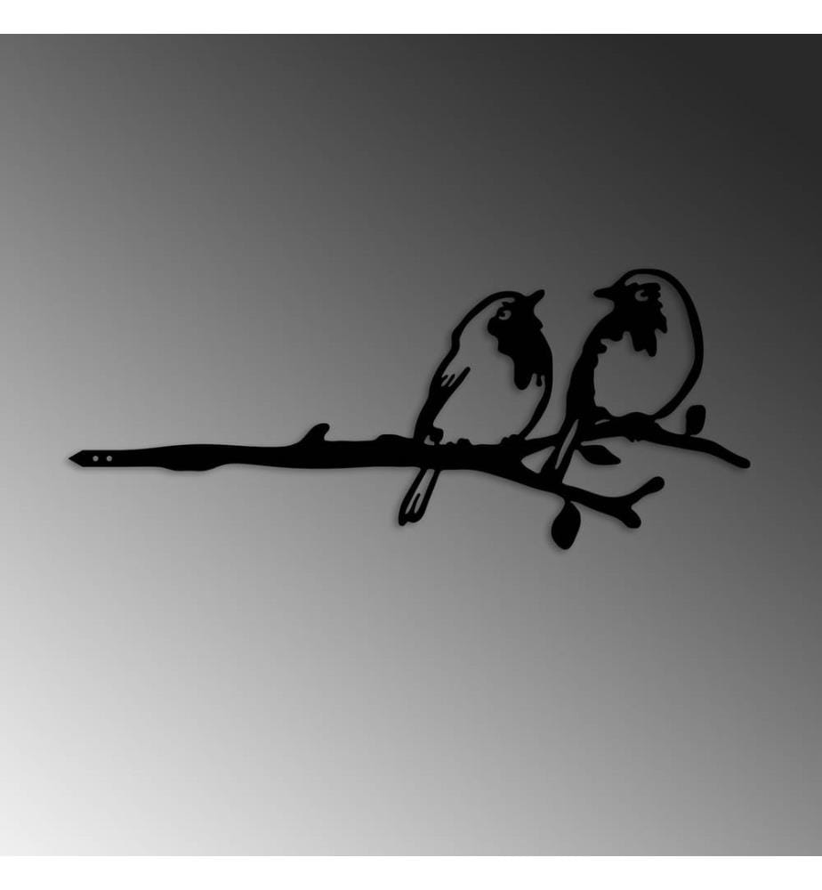 Dekoratives Objekt Vogel auf dem Zweig 06 - Schwarz
