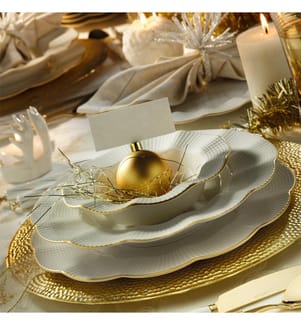 24-Teiliges Kombiservice - Cremeweiss Und Gold
