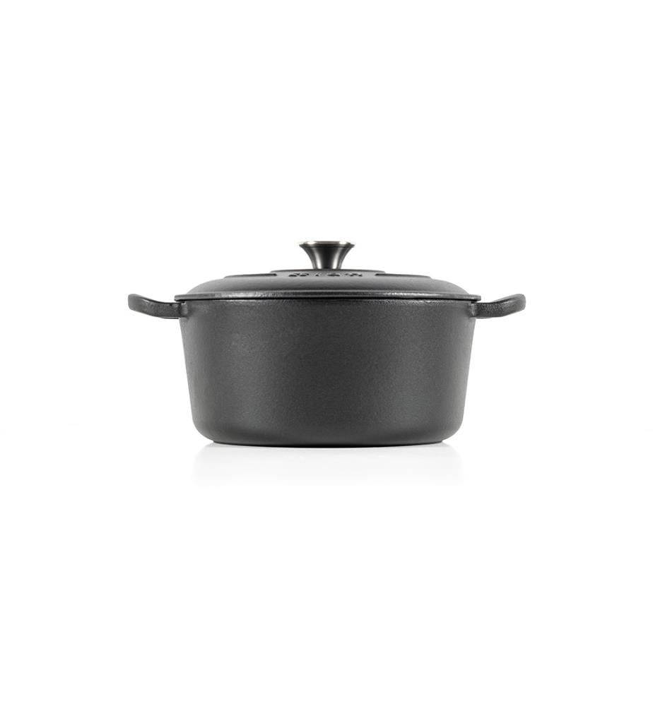 Cocotte Rund Latt 26x12 cm - 4,8 L - Schwarz emailliertes Gusseisen