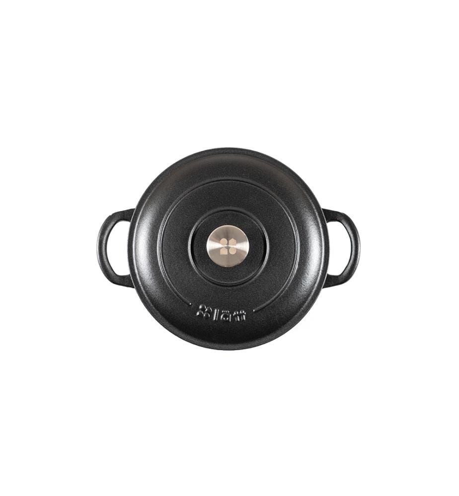 Cocotte Rund Latt 26x12 cm - 4,8 L - Schwarz emailliertes Gusseisen