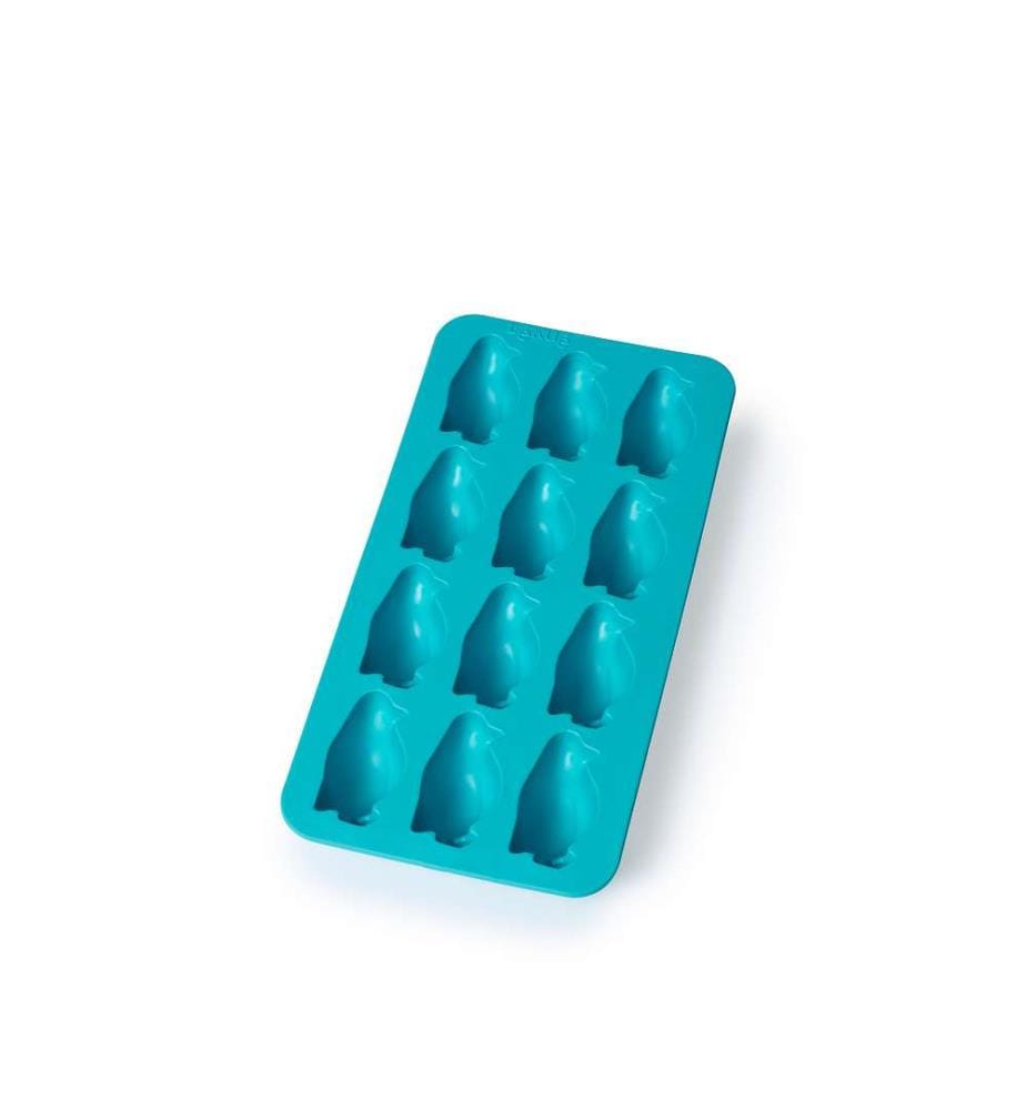 Eiswürfelschale Pinguin mit Deckel - Türkis